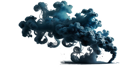 abstract vector blue smoke cloud on transparent background	