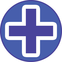 Obraz premium Black Outline of a Plus Sign Encased in a Circle Icon