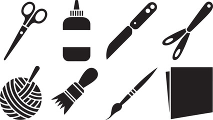 Crafting Essentials Silhouette Collection Art Supplies Tools for DIY Projects and Creative Hobbies