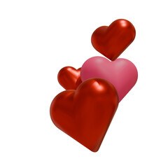 Fototapeta premium Shiny Red Heart Graphic 3D Render Love Concept, Glossy Red Heart Shape 3D Icon for Valentine's Day Design