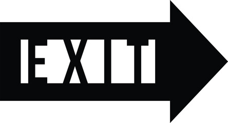 Exit Text and Arrow Symbol