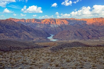 Colorado River Canyon with sunset glow