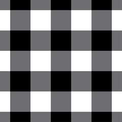 Simple gingham black and white pattern. Checkered seamless vector pattern.