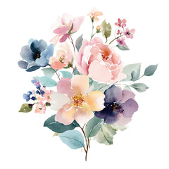 Obraz premium Watercolor bouquet of pastel flowers (35)