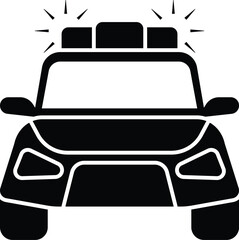 Flashing Cartoon Police Car Icon