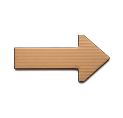 Brown Cardboard Arrow Cutout with Rough Texture on transparent background PNG