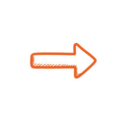 Sketchy Arrow Direction Symbol Pointing Right on transparent background PNG

