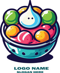 Pani puri logo icon vector white background .