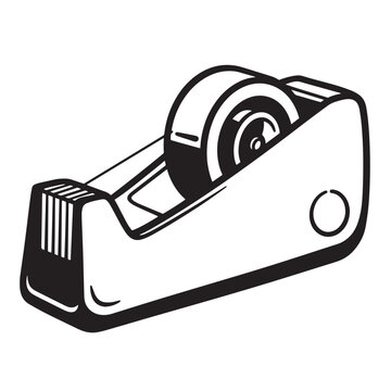 black and white tape dispenser clip art preview
