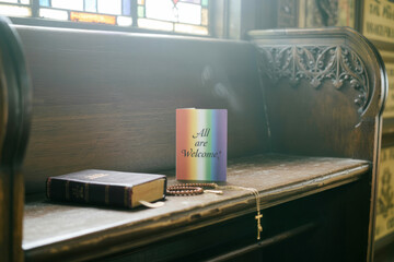 Bible, Rosary, and Pride Booklet Representing Open Christian Community