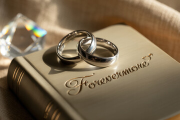 LGBTQ+ Christian Union Represented with Rings and “Forevermore” Inscription