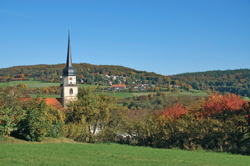 Village of Fladungen in Rhon region,lower Franconia,Bavaria,Germany