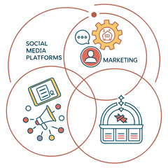 Social media marketing strategy diagram infographic