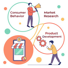 Business concept infographic with people and icons