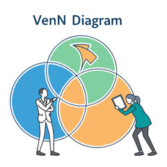 Venn Diagram with People and Arrow business collaboration