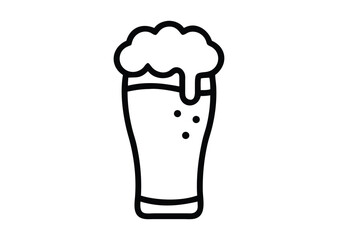 Beer glass line art Vector Illustration