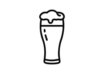 Beer glass line art Vector Illustration