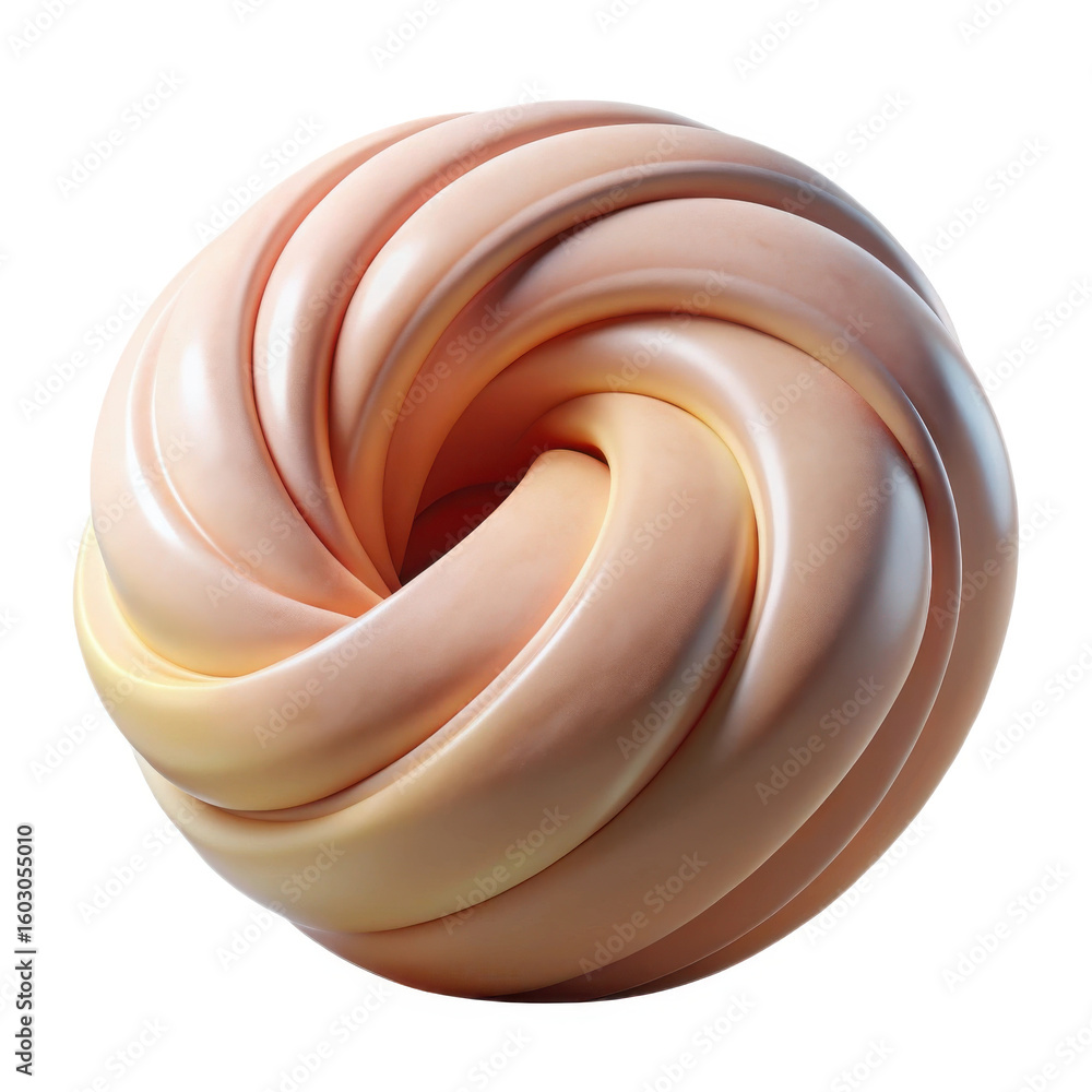 Poster abstract beige swirl design 3d render art background texture smooth round shape modern graphic eleme