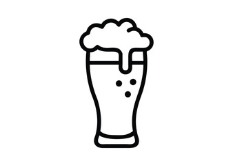 Beer glass line art Vector Illustration
