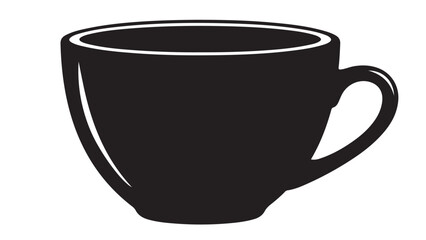 Black silhouette of a coffee cup, vector illustration