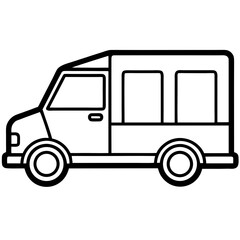 Clean Transport Van Icon Design