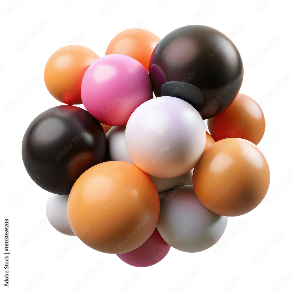 Poster colorful balls assortment spheres collection group of objects clustered together abstract compositio