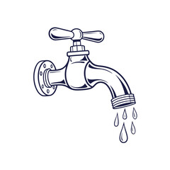 Water tap vector icon. Adobe Illustrator Artwork