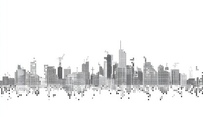 Obraz premium Abstract cityscape skyline (1)