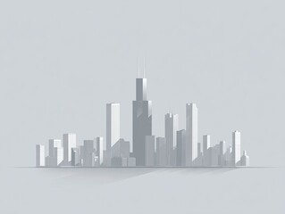 Fototapeta premium Simple, stylized city skyline