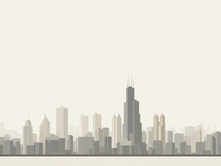 Naklejka premium City skyline, muted tones