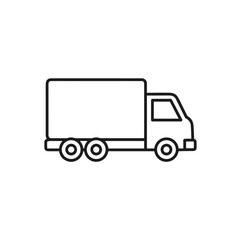 Delivery truck outline illustration in minimal style  