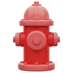 Fototapeta premium Vibrant Red Fire Hydrant: A Detailed 3D Render isolated on transparent background