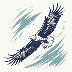 Majestic Eagle Soaring Through Abstract Sky bird flight