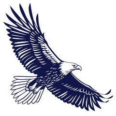 Majestic eagle soaring with powerful wings bird flying