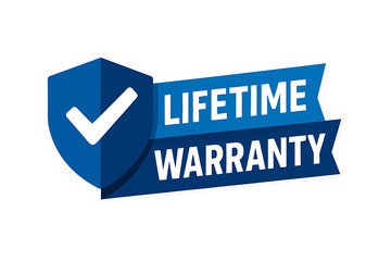 Lifetime warranty label or sticker. Badge, icon, stamp. Vector stock new