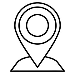 Flat Map Pin Location Icon