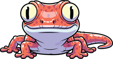 Cute Cartoon Gecko Character – Funny Big-Eyed Lizard Animal Illustration