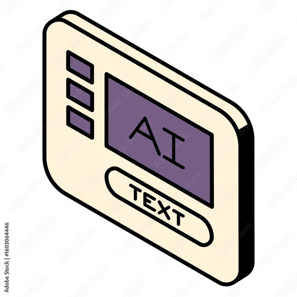 Fototapete a device displaying ai and text in a vector graphic representing artificial intelligence with a simp