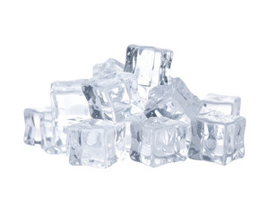 A pile of clear, crushed ice, perfect for cold drinks and cooling, isolated on white.
