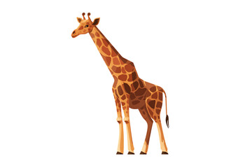 Obraz premium Magnificent Giraffe in the African Savannah Landscape isolated on transparent background , cutout 