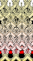 Beautiful ethnic pattern, painted. Art lines, patterns, wooden carving in ethnic style. Graphic drawing, hand-drawn graphics. Geometric ornamentation in Russian, Indian, and Chinese styles. 