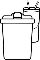 beach cooler with drinks line art