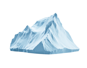 A larger, sharp piece of iceberg ice, representing extreme cold and remote landscapes, isolated on white.