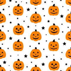 Pumpkin cute spooky halloween pattern design 
