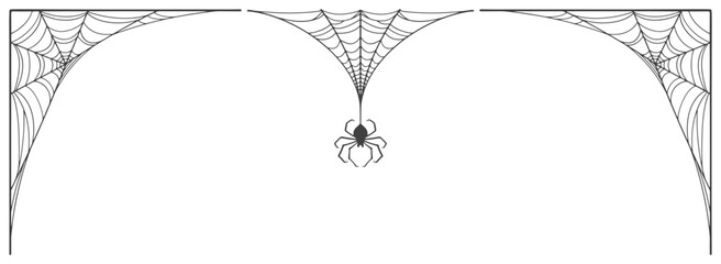 spider web frame, illustration of an cob web background, Spider web line art vector