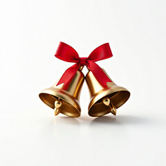 christmas bells with red ribbon