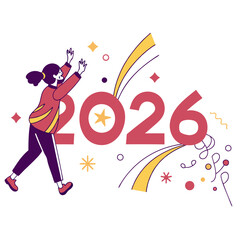 Festive celebration of the year twenty six woman