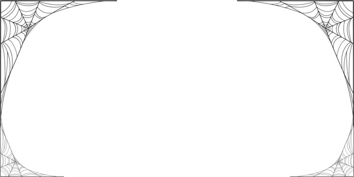 spider web frame, illustration of an cob web background, Spider web line art vector