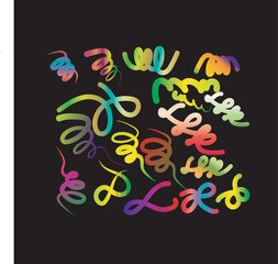 Colorful 3D Swirl Line Art on Black Background