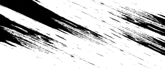Abstract black paint splatter on white background.  Brush strokes, stain grunge isolated on white background